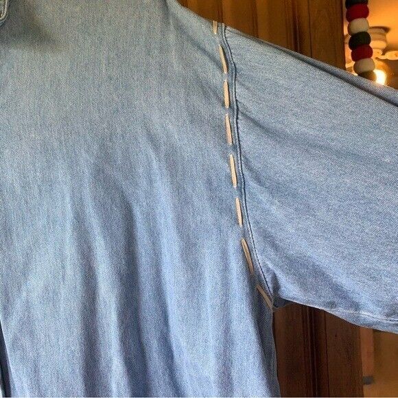 New Frontier Vintage Women Coastal Cowgirl Denim Button-Up Women Medium - Picture 3 of 9